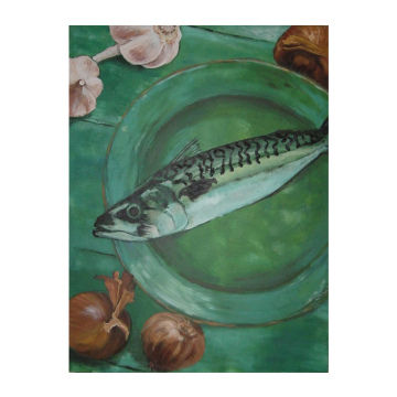 Mackerel, acryl op doek, 120x90