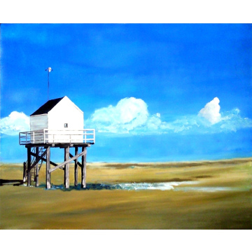 Drenkelingenhuisje Vlieland, acryl op doek, 70x90