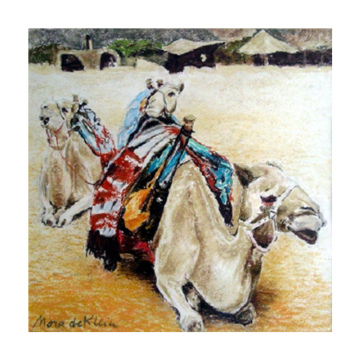Bedoeïenenplaats Negev-woestijn, pastel op papier, 35x35